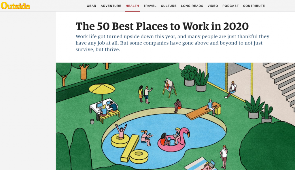 OUTSIDE Magazine Names CCA on their ’50 Best Places to Work in 2020